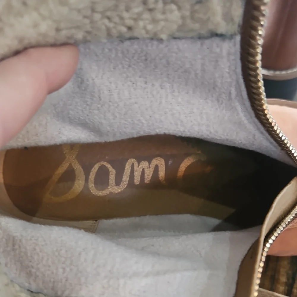 Sam Edelman Jacquie 2 Tan Shearling-Lined Zip‎ Boots